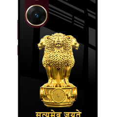 Satyamev Jayate Golden Vivo V29E Glass Case