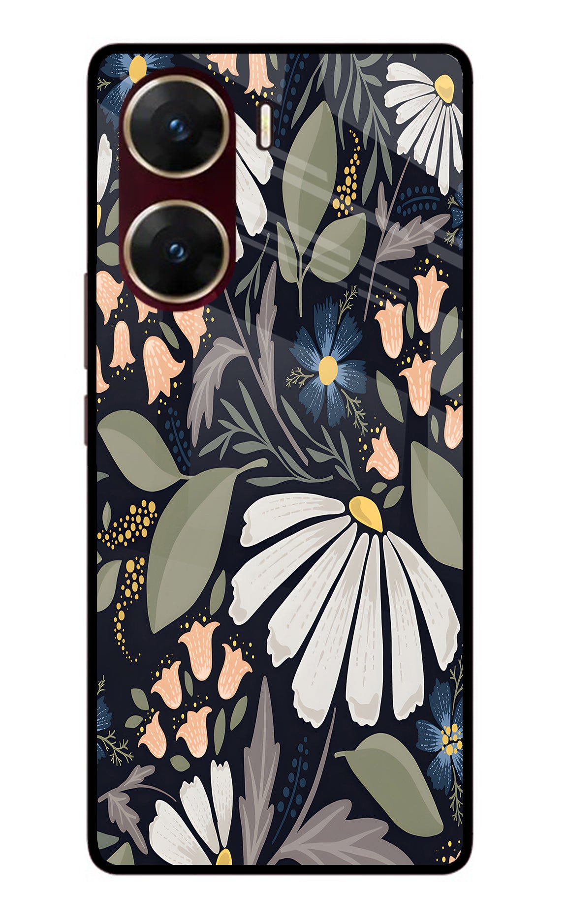 Flowers Art Vivo V29E Back Cover