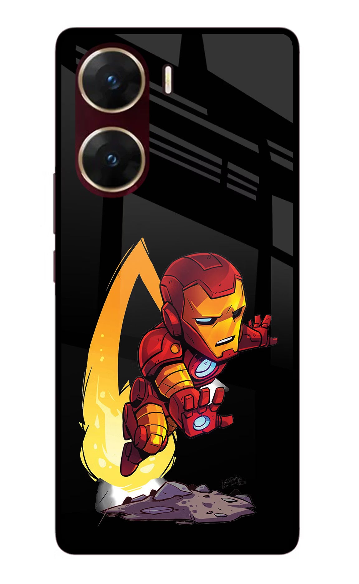 IronMan Vivo V29E Glass Case Back Cover by Casekaro