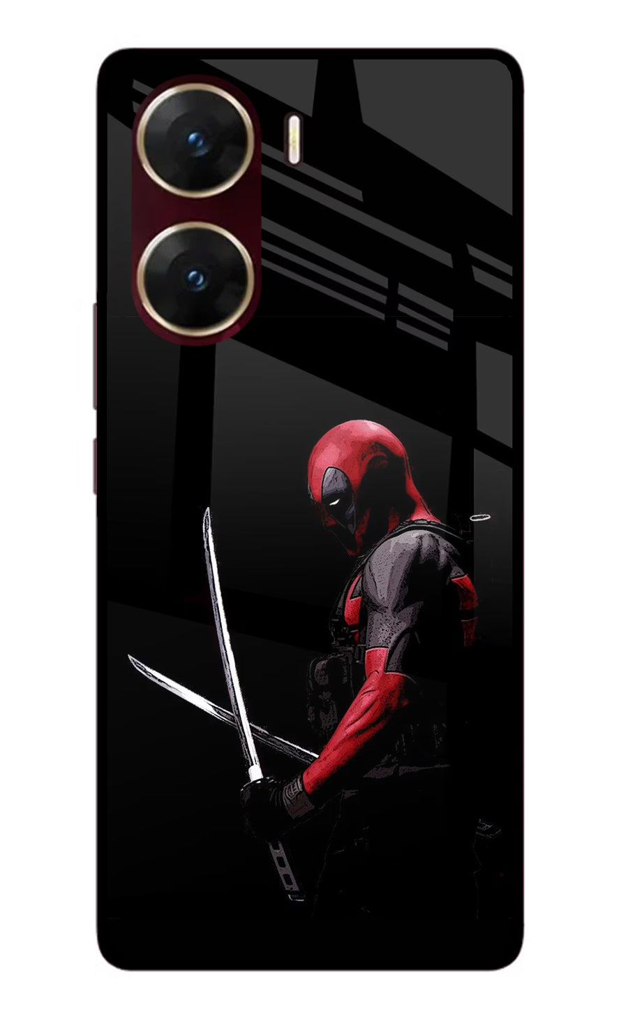 Deadpool Vivo V29E Back Cover, Glass case