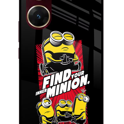 Find your inner Minion Vivo V29E Glass Case Back Cover by Casekaro