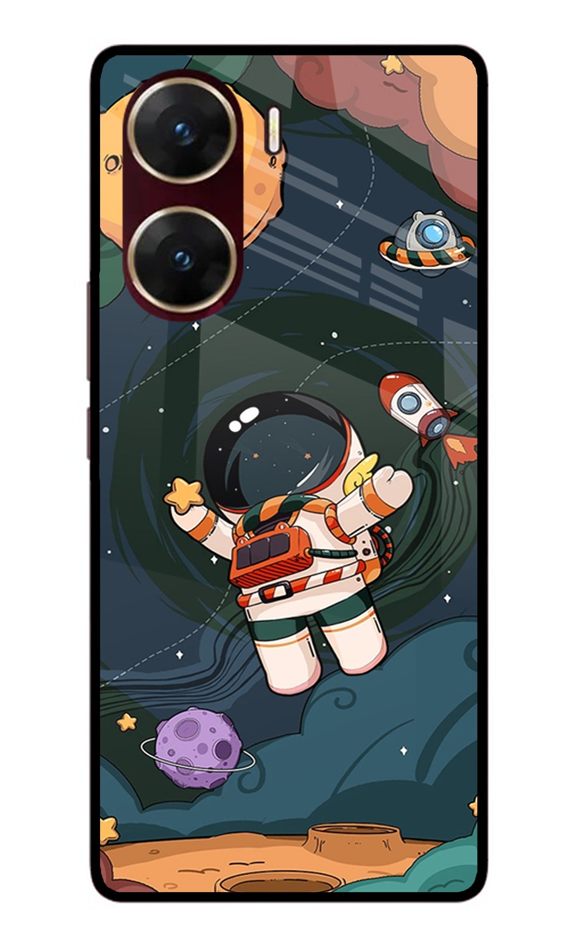 Cartoon Astronaut Vivo V29E Back Cover