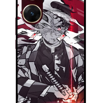 Demon Slayer Vivo V29E Glass Case Back Cover by Casekaro