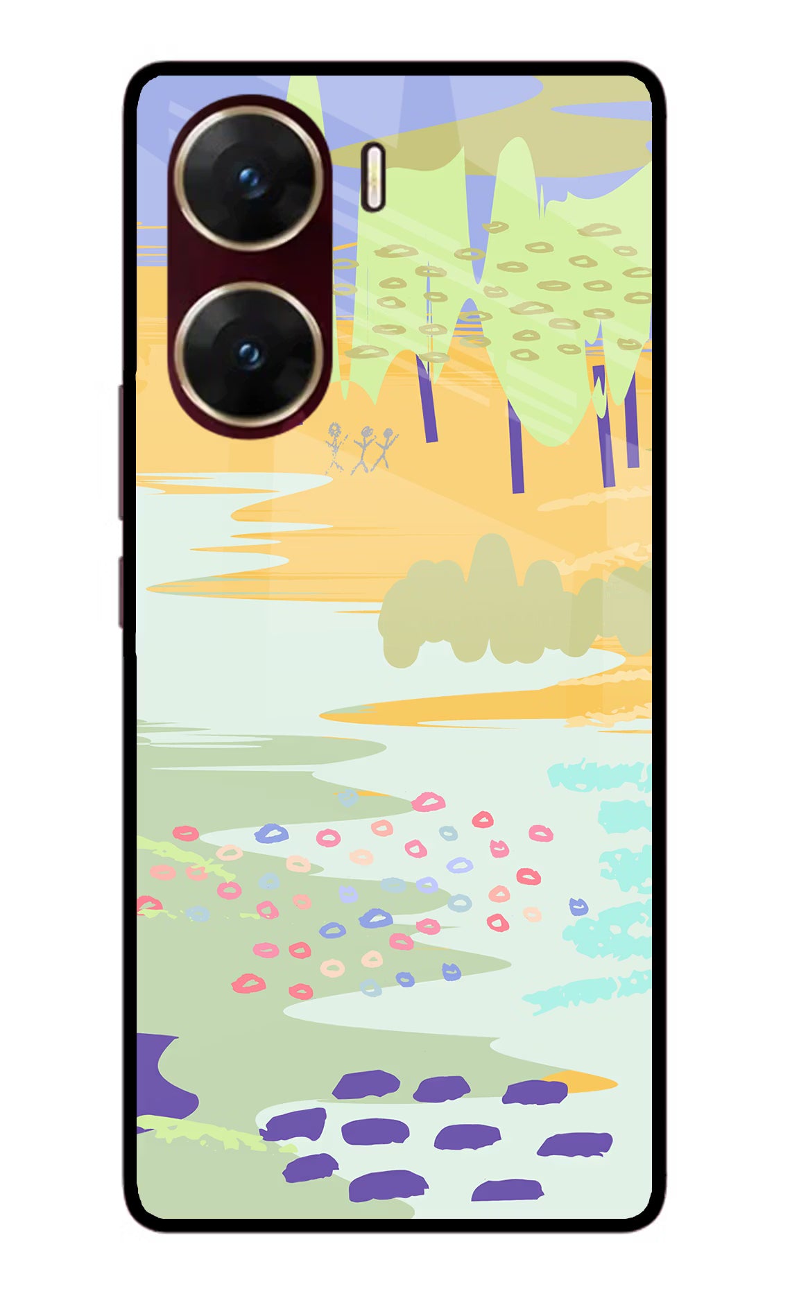 Scenery Vivo V29E Glass Case Back Cover by Casekaro