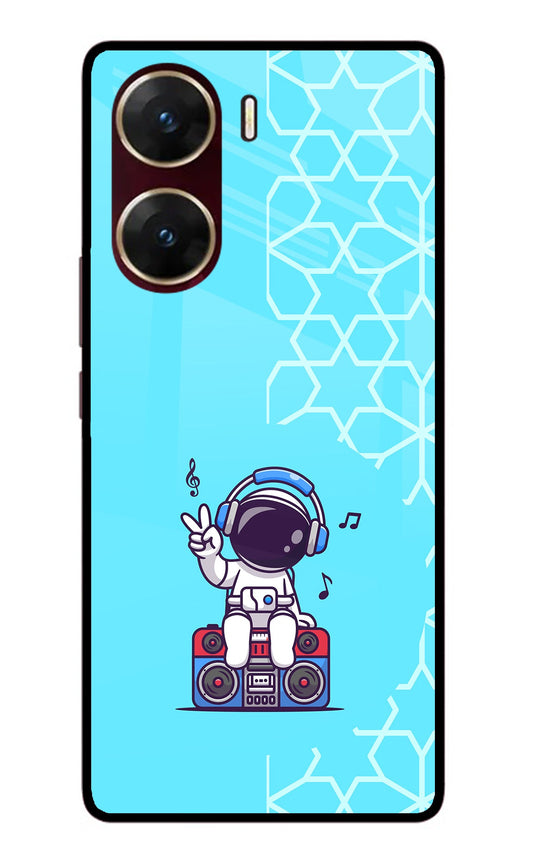 Cute Astronaut Chilling Vivo V29E Glass Case