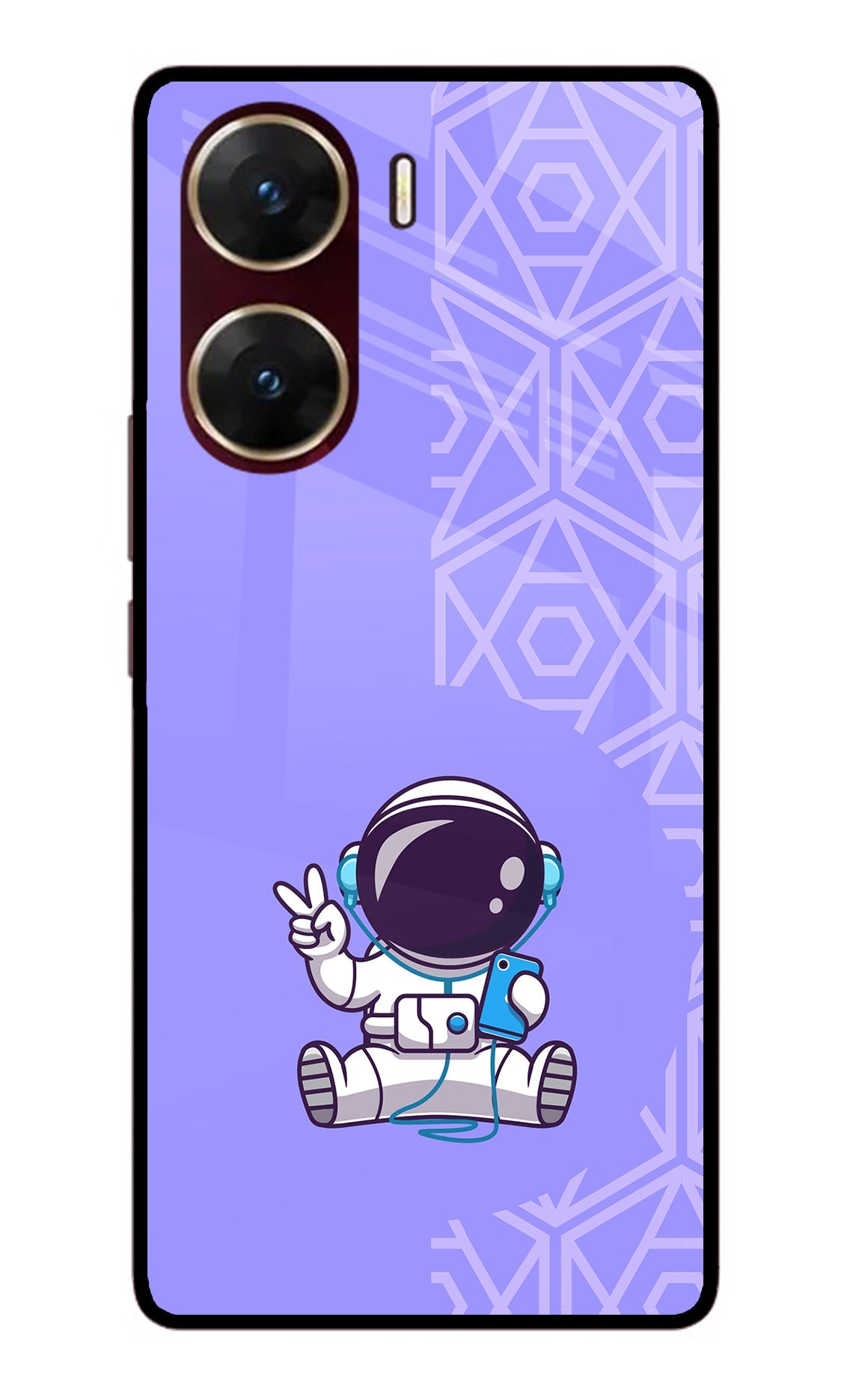 Cute Astronaut Chilling Vivo V29E Glass Case