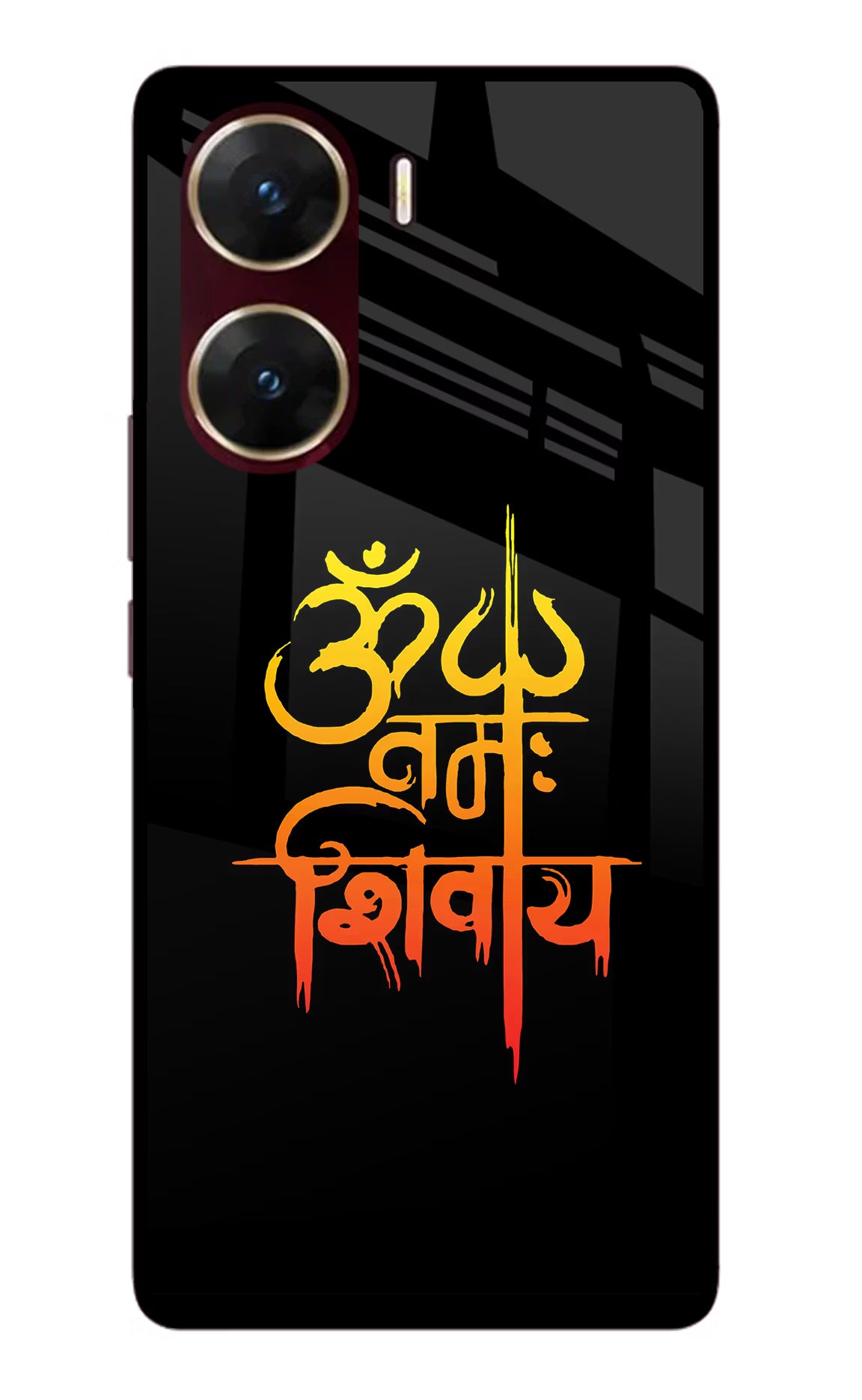 Om Namah Shivay Vivo V29E Glass Case Back Cover by Casekaro