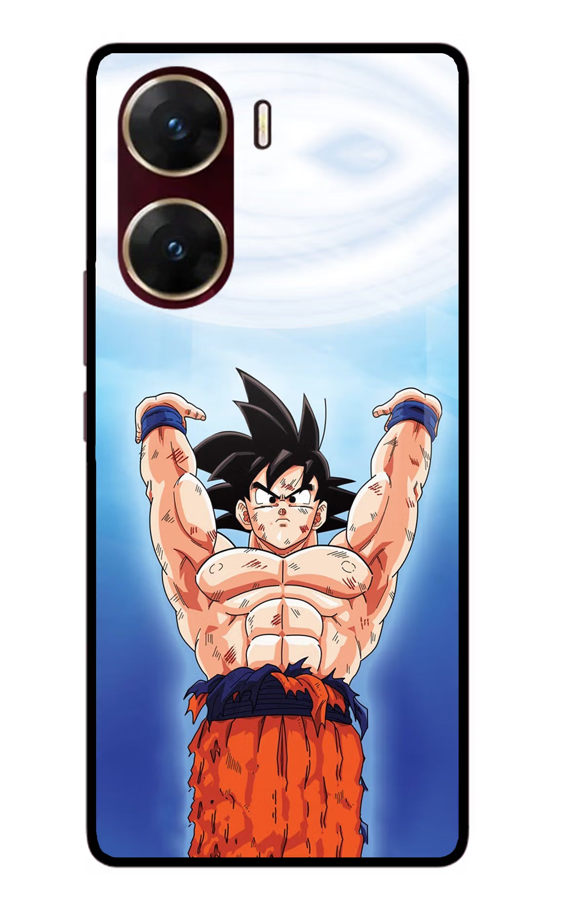 Goku Power Vivo V29E Glass Case Back Cover by Casekaro