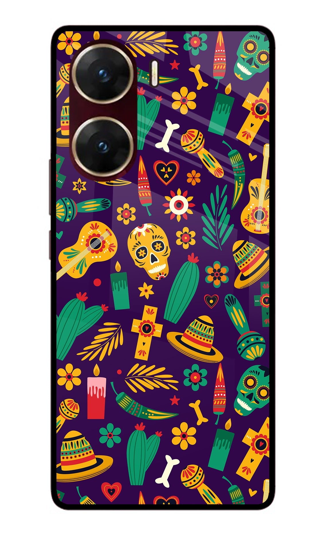 Mexican Artwork Vivo V29E Glass Case