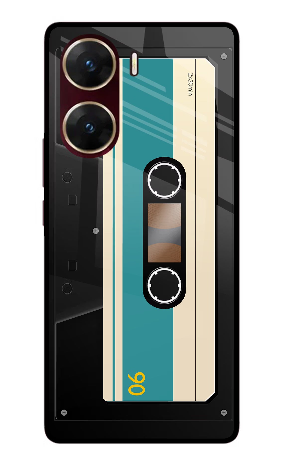 Cassette Vivo V29E Glass Case Back Cover by Casekaro