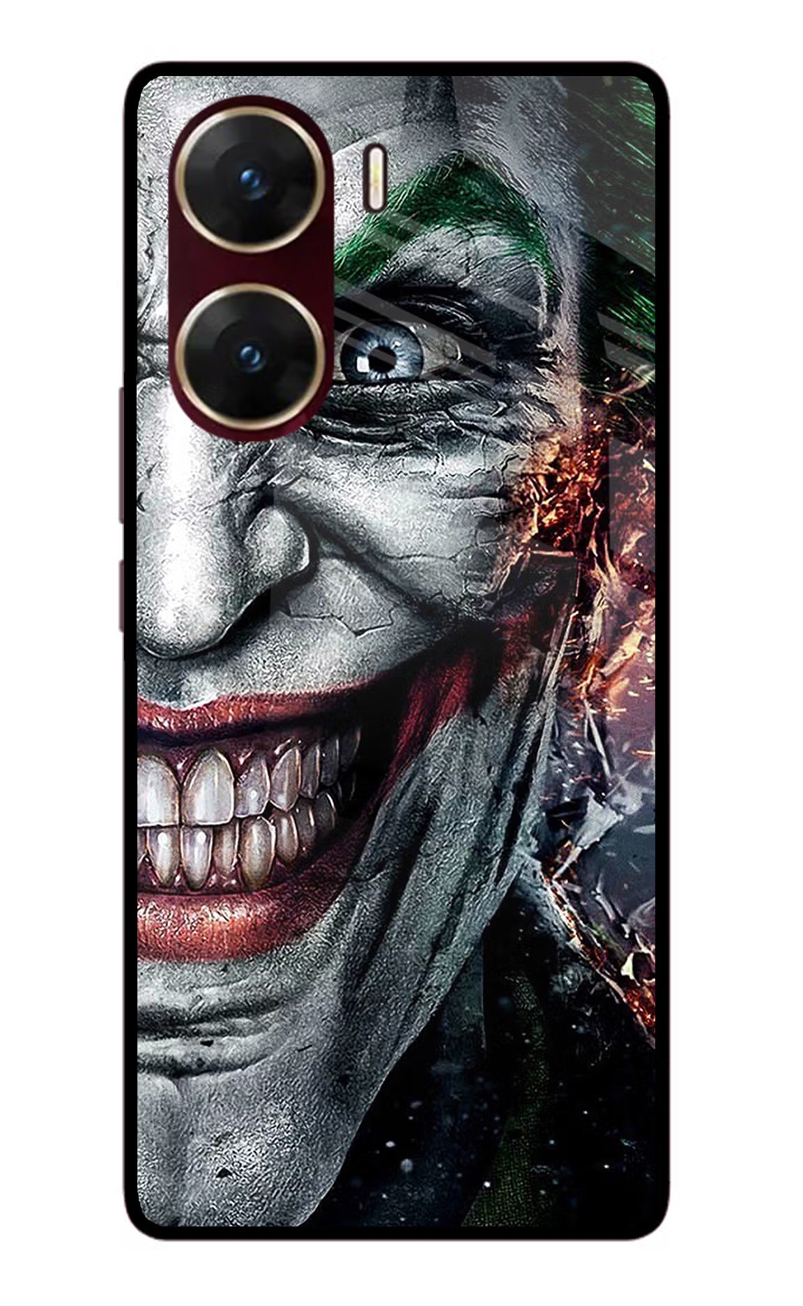 Joker Cam Vivo V29E Glass Case Back Cover by Casekaro
