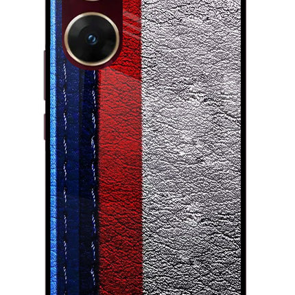 BMW Stripes Vivo V29E Glass Case Back Cover by Casekaro