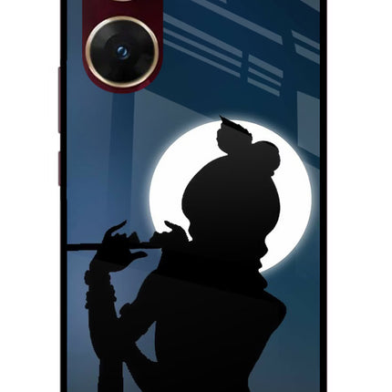 Shri Krishna Silhouette Vivo V29E Glass Case Back Cover by Casekaro