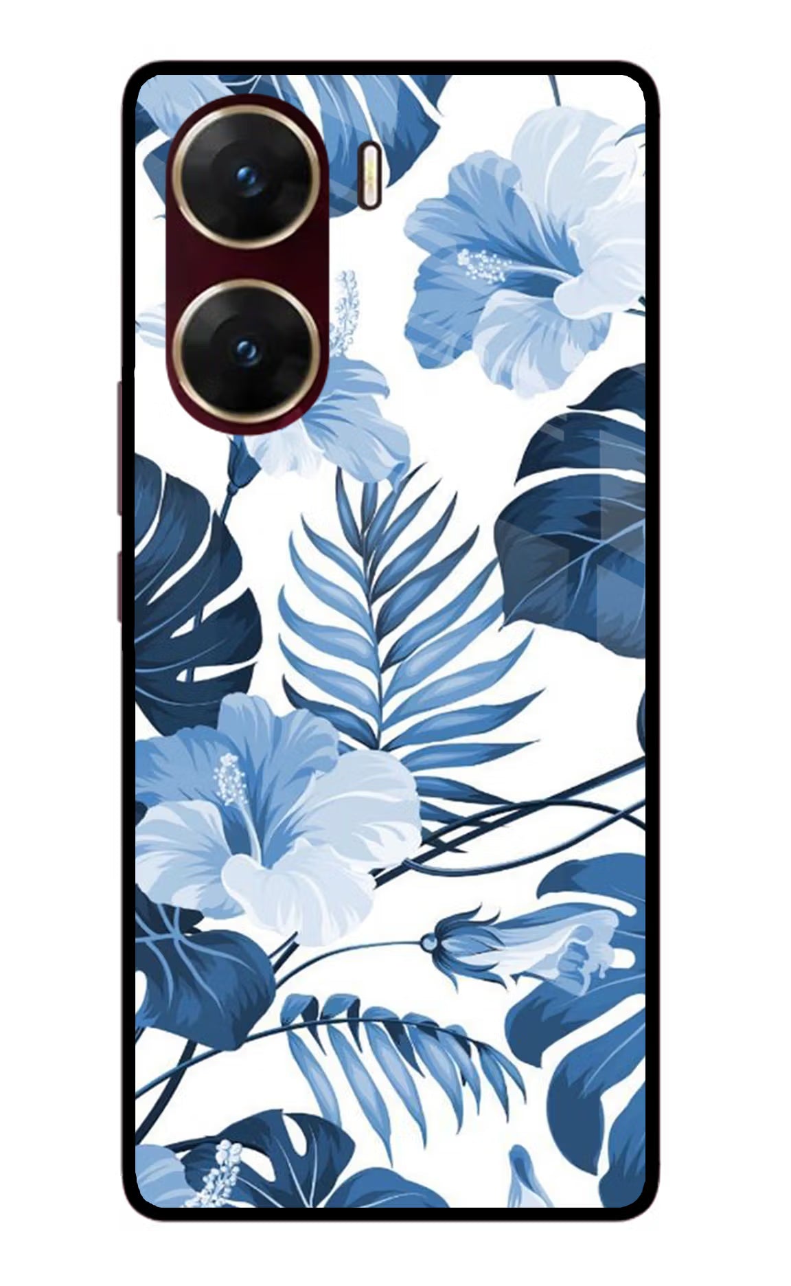 Fabric Art Vivo V29E Glass Case Back Cover by Casekaro