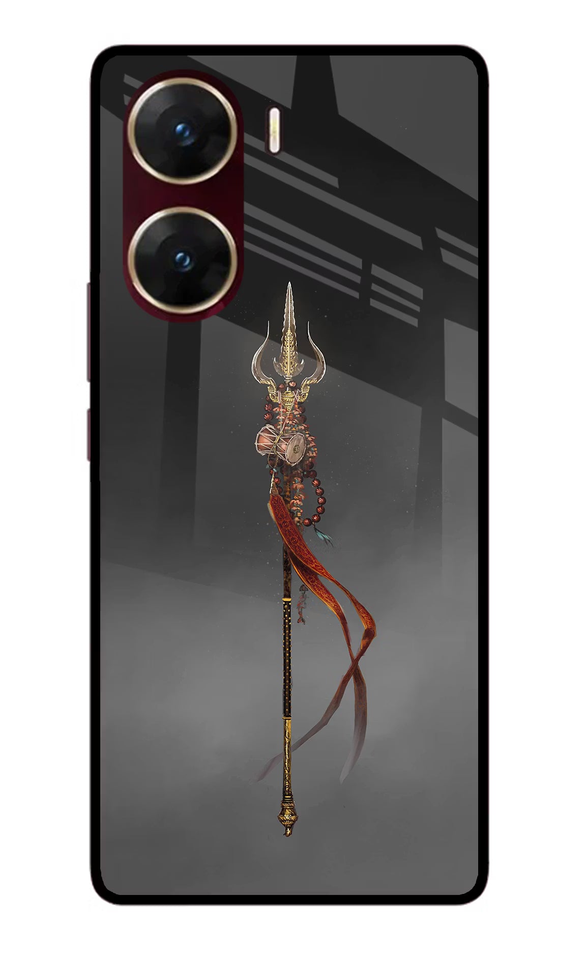 Shiv Trishul Vivo V29E Glass Case Back Cover by Casekaro
