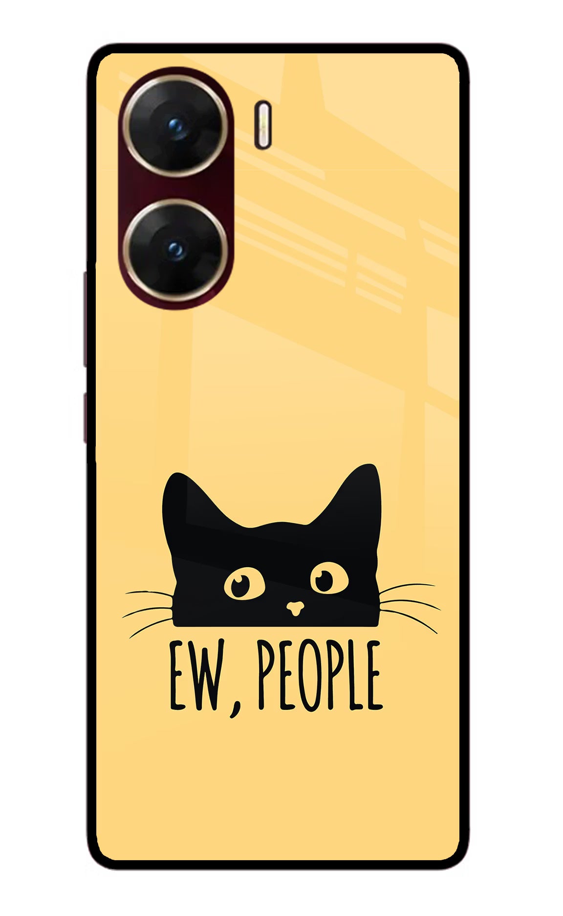 Ew People Catitude Vivo V29E Glass Case Back Cover by Casekaro