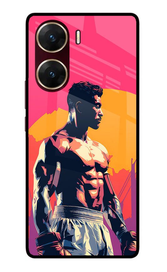 Sunset Warrior (AI Generated) Vivo V29E Glass Case