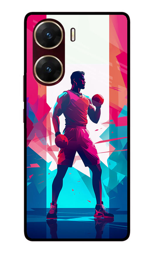 Champion Fighter (AI Generated) Vivo V29E Glass Case