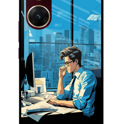 Focused Hustler (AI Generated) Vivo V29E Glass Case Back Cover by Casekaro