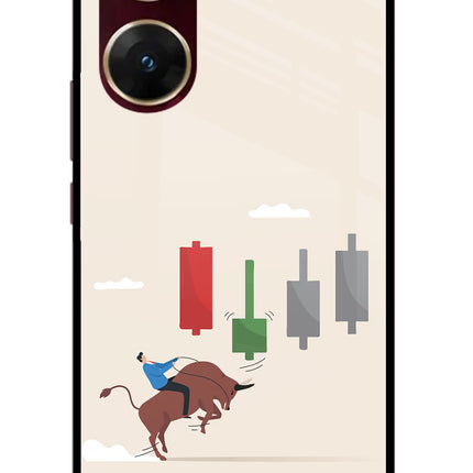Bull Trading Momentum Vivo V29E Glass Case Back Cover by Casekaro