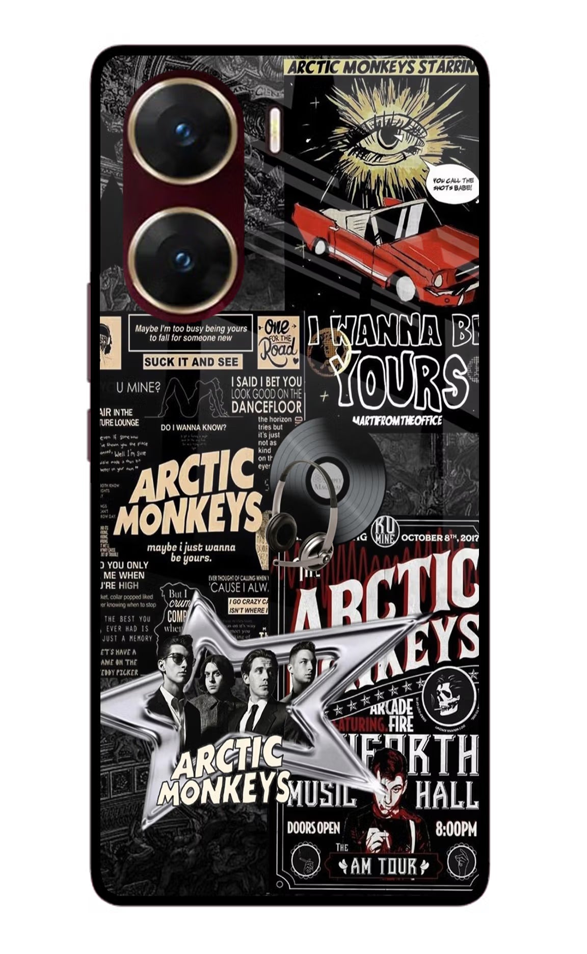 Arctic Monkeys Vivo V29E Glass Case Back Cover by Casekaro