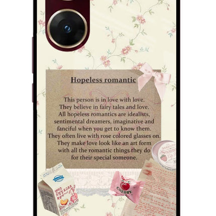 Hopeless Romantic Vivo V29E Glass Case Back Cover by Casekaro