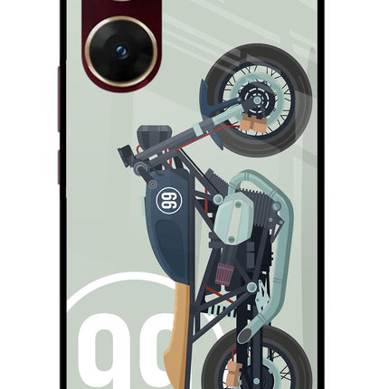 Classic Cafe Racer 99 Vivo V29E Glass Case Back Cover by Casekaro