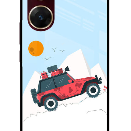 Mountain Trail Beast Vivo V29E Glass Case Back Cover by Casekaro