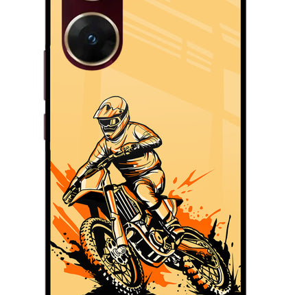 Off-Road Fury Vivo V29E Glass Case Back Cover by Casekaro