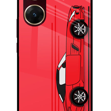 Red Velocity Vivo V29E Glass Case Back Cover by Casekaro