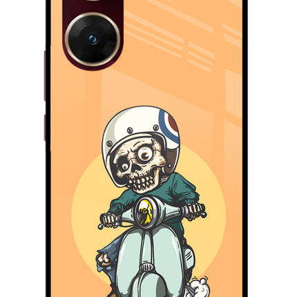 Undead Biker Vivo V29E Glass Case Back Cover by Casekaro