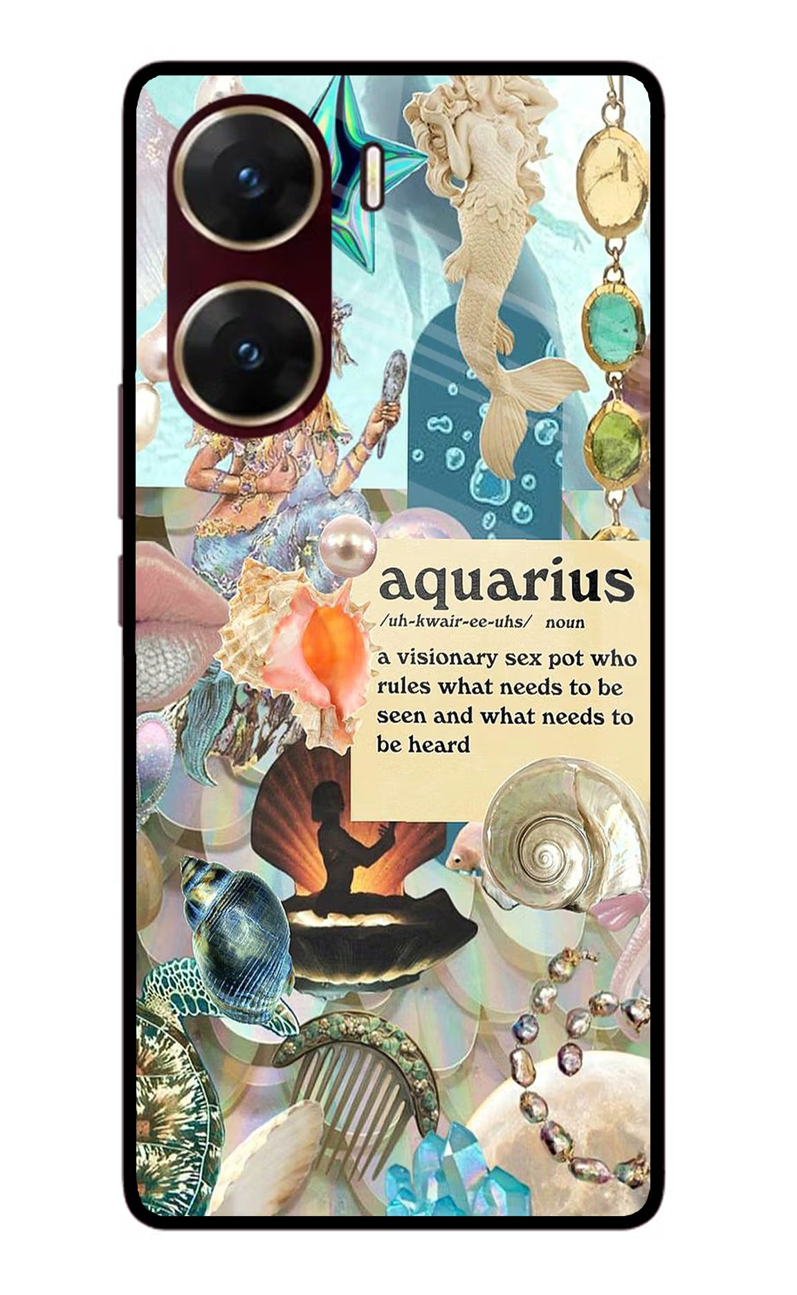 Aquarius Zodiac Vivo V29E Glass Case