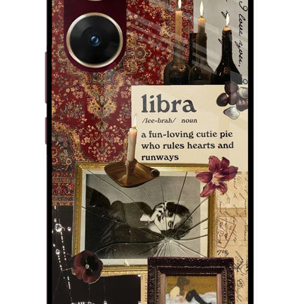 Libra Zodiac Vivo V29E Glass Case Back Cover by Casekaro
