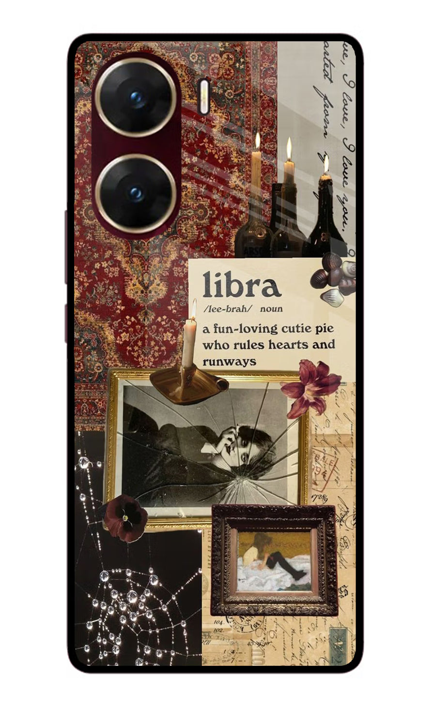 Libra Zodiac Vivo V29E Back Cover, Glass case