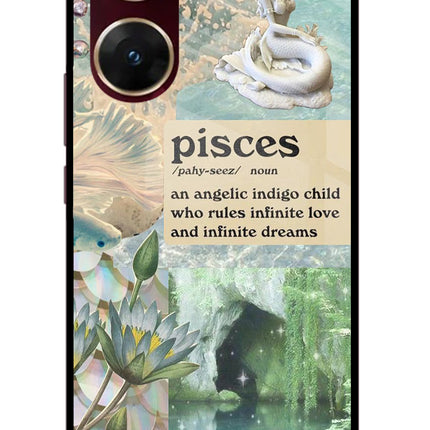 Pisces Zodiac Vivo V29E Glass Case Back Cover by Casekaro