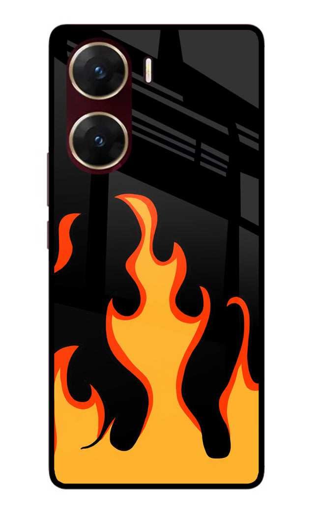 Fired Up – Black Vivo V29E Glass Case