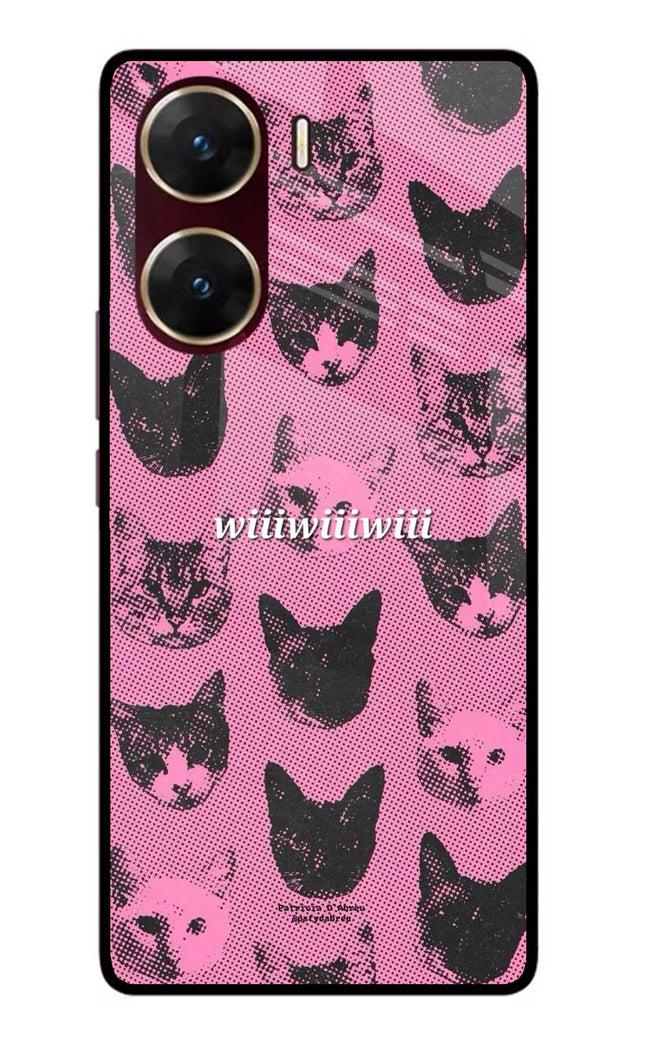 Pink Cats Vivo V29E Glass Case