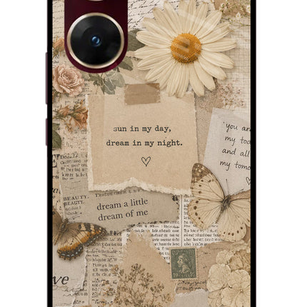 Vintage case Vivo V29E Glass Case Back Cover by Casekaro