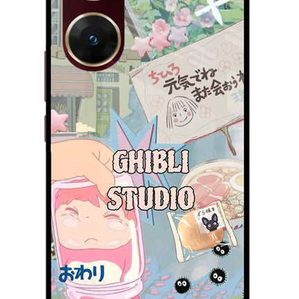 Studio Ghibli Vivo V29E Glass Case Back Cover by Casekaro