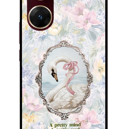 Pretty Mind Pretty Soul Vivo V29E Glass Case Back Cover by Casekaro