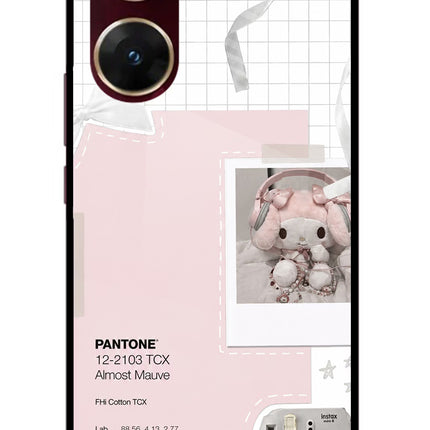 Pantone Asthetic Vivo V29E Glass Case Back Cover by Casekaro