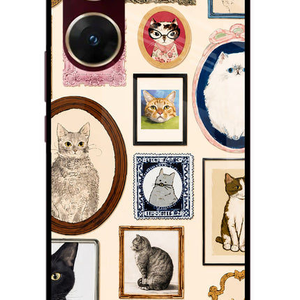 Mirror Cats Vivo V29E Glass Case Back Cover by Casekaro