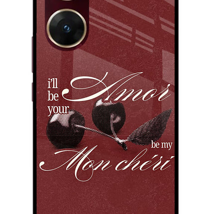Velvet Cherry Vivo V29E Glass Case Back Cover by Casekaro