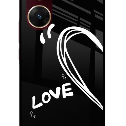 Love Line Vivo V29E Glass Case Back Cover by Casekaro