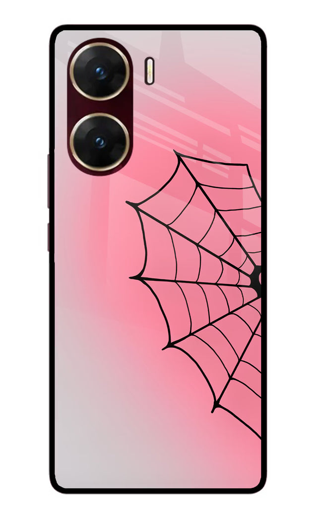 Pink Web Vivo V29E Glass Case
