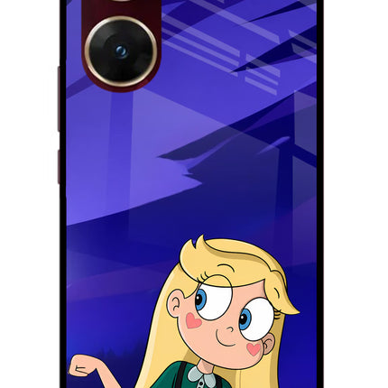 Star Glow Vivo V29E Glass Case Back Cover by Casekaro