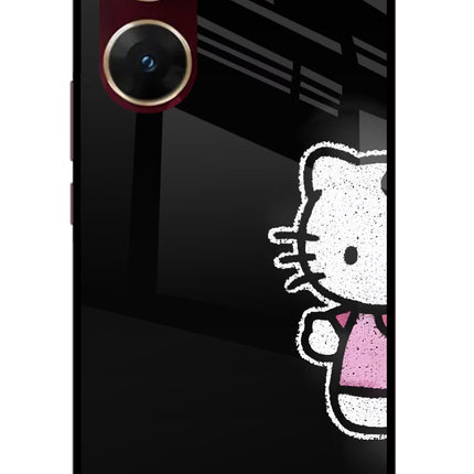 Kitty Charm Vivo V29E Glass Case Back Cover by Casekaro