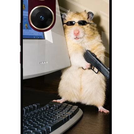 Hacker Hamster Vivo V29E Glass Case Back Cover by Casekaro