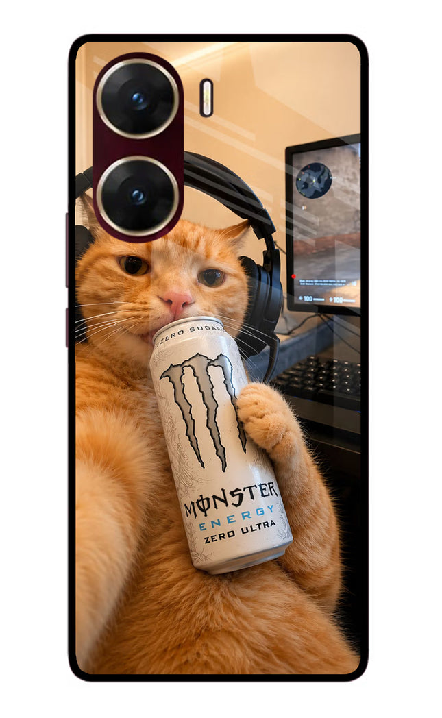 Gamer Cat Energy Vivo V29E Glass Case