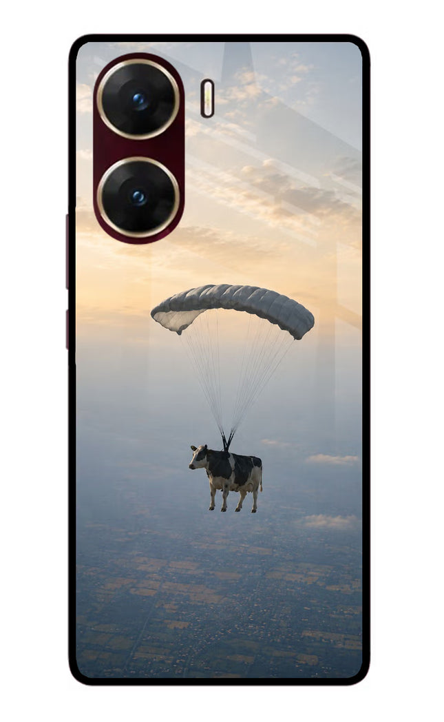 Skydiving Cow Vivo V29E Glass Case